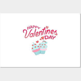 Happy Valentines Day - Cupcakes Loves U! Posters and Art